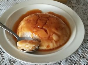 Una foto de Flan de Maicena sin huevos