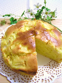 A picture of Pancake Mix Cream Cheese Apple Cake.
