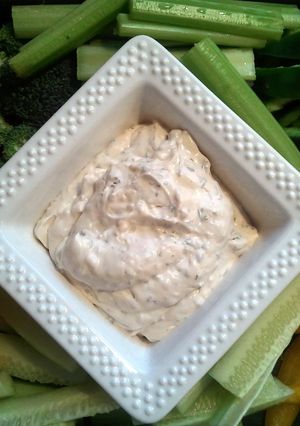A picture of Really good veggie dip.