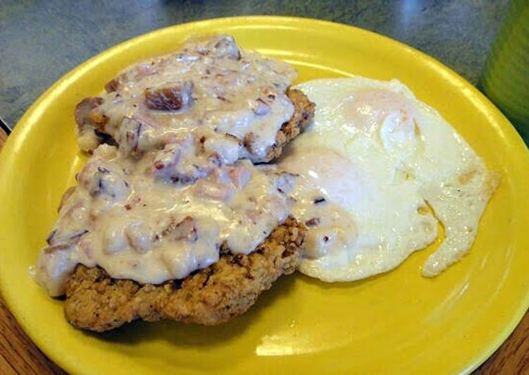 Recipe of Super Quick Homemade Toni&#39;s Country Fried Steak &amp; White Mushroom Gravy