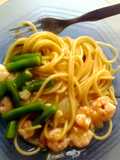 Shrimp and Green Beans Spaghetti