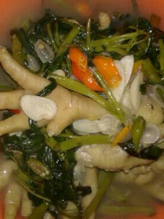Foto resep Cha kangkung ceker super pedas/tumis kangkung ceker pedas abisss