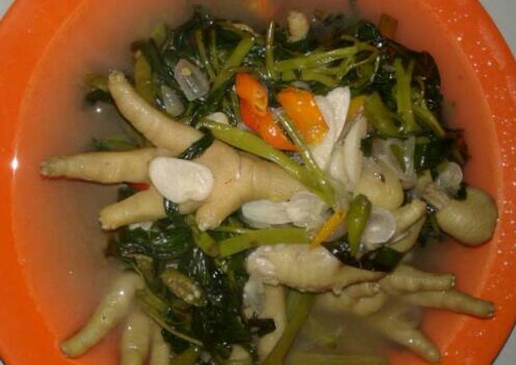 Cha kangkung ceker super pedas/tumis kangkung ceker pedas abisss