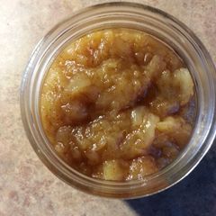 A picture of Rustic chunky cinnamon apple sauce.