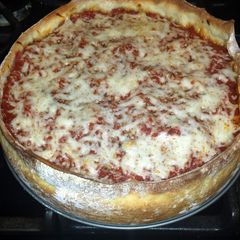 A picture of T-roys Deep Dish Pizza.