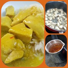 A picture of Chicken with Ginger and Saffron.