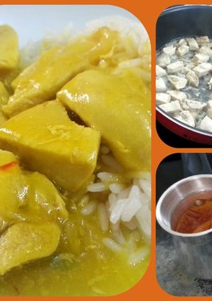 A picture of Chicken with Ginger and Saffron.