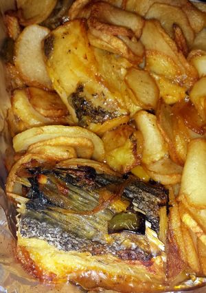 A picture of Roasted Cod & Potatoes in Olive Oil.
