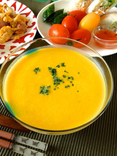 A picture of Chilled Kabocha Squash Soup.