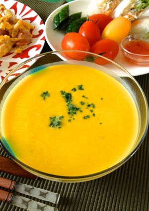 A picture of Chilled Kabocha Squash Soup.