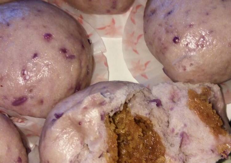 Cara mudah mengolah Bakpao ubi ungu Anti Gagal