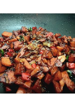 Foto resep Luncheon meat onion (chicken)