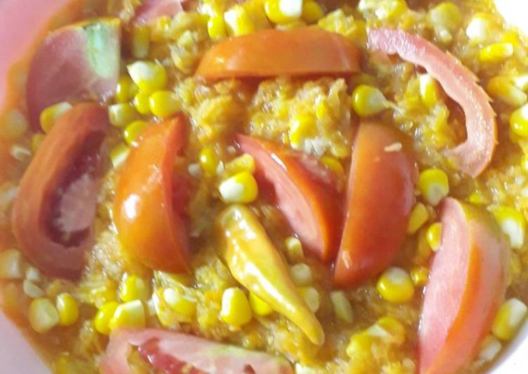 Menu Diet pengganti nasi (Sweet Corn with beta karoten vegies)