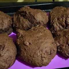 Una foto de Muffins espelta y avena veganos, variante chocolate y tahine