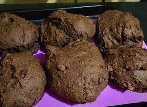 Una foto de Muffins espelta y avena veganos, variante chocolate y tahine