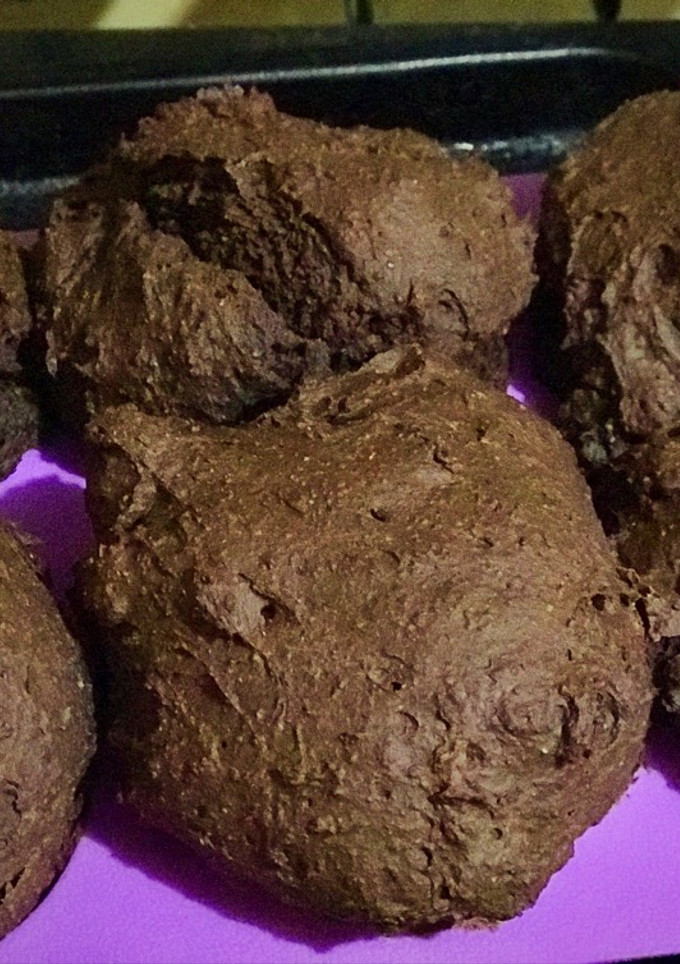 Una foto de Muffins espelta y avena veganos, variante chocolate y tahine