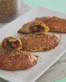 Empanadillas rellenas de verduras, sésamo y algas