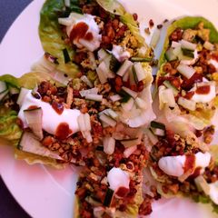 A picture of Piri Piri Turkey Lettuce Tacos 🌮.