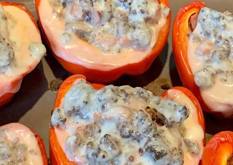 Ground beef stuffed peppers