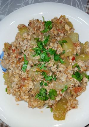 A picture of Bottle Gourd Chicken Fry.