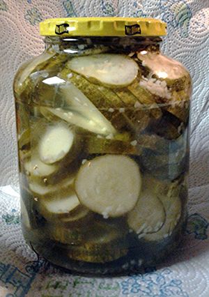 A picture of Quickles, quick pickles.