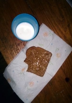A picture of Midnite snak #1 almond butter toast..
