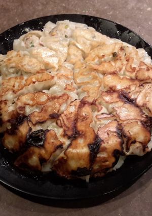 A picture of Potstickers.