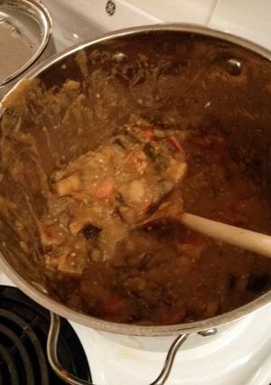 A picture of vegetables in masala.