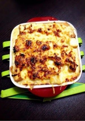 A picture of Atsuage au Gratin with Soy Milk, Miso and Mayonnaise.
