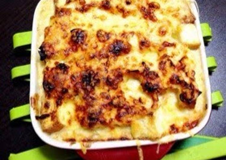 Steps to Make Speedy Atsuage au Gratin with Soy Milk, Miso and Mayonnaise