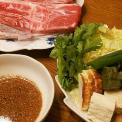 Shabu-Shabu with Sesame Dipping Sauce A picture of Shabu-Shabu with Sesame Dipping Sauce.