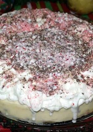 A picture of Peppermint Bark Cheesecake.