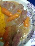 Cornbeef in carrot and onion gravy