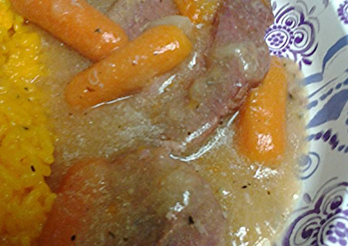 Recipe of Homemade Cornbeef in carrot and onion gravy