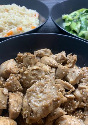 Une photo de Marinade de poulet sauce soja gingembre citron vert