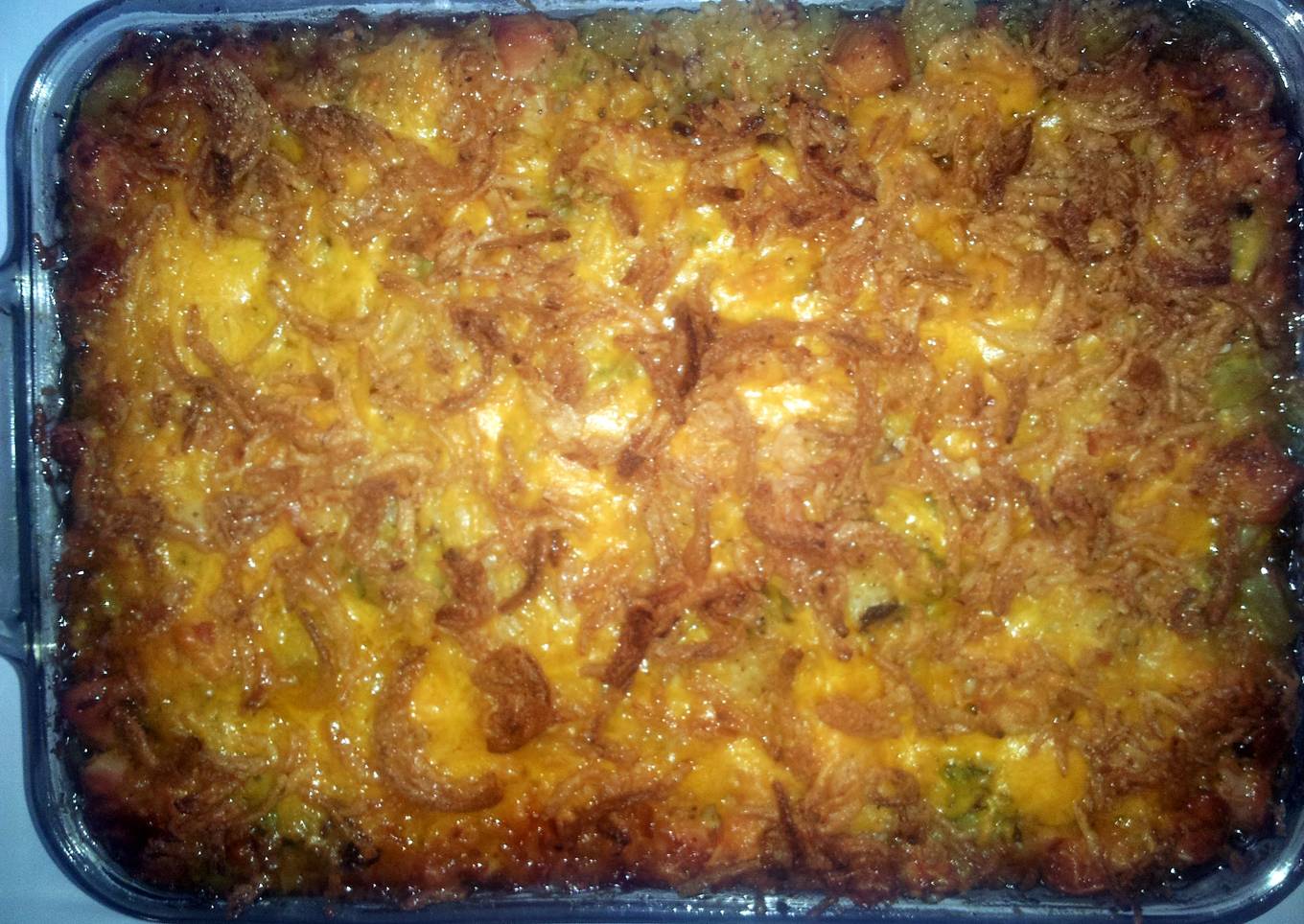 Cheesy Chicken, Rice & Veggie Casserole