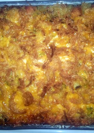 A picture of Cheesy Chicken, Rice & Veggie Casserole.