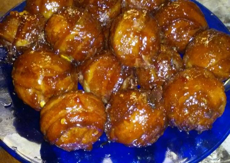 Recipe of Homemade Bacon wrapped cheese stuffed meatballs