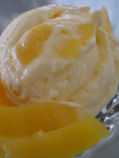A picture of Mango Cream Cheese Ice Cream.