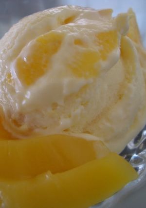 A picture of Mango Cream Cheese Ice Cream.