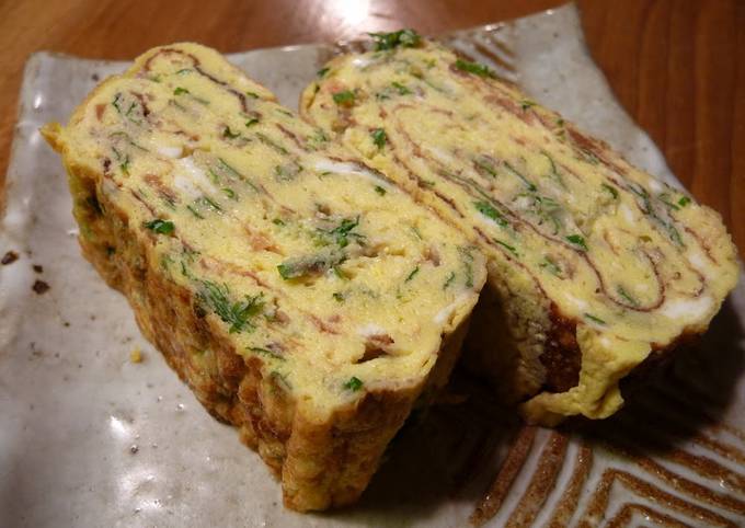 Simple Way to Make Homemade Refreshing Japanese Omelet With Umeboshi Plums and Shiso