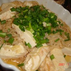 Stir-fried Shirataki, Tofu and Tarako A picture of Stir-fried Shirataki, Tofu and Tarako.