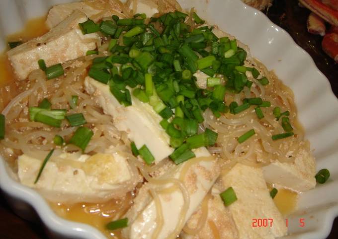 Stir-fried Shirataki, Tofu and Tarako