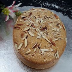 Vegan Atta Coconut Almond Cake with jaggery A picture of Vegan Atta Coconut Almond Cake with jaggery.