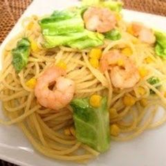 A picture of Shrimp and Cabbage Pasta with Shio-Koji.