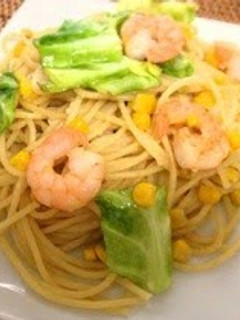A picture of Shrimp and Cabbage Pasta with Shio-Koji.