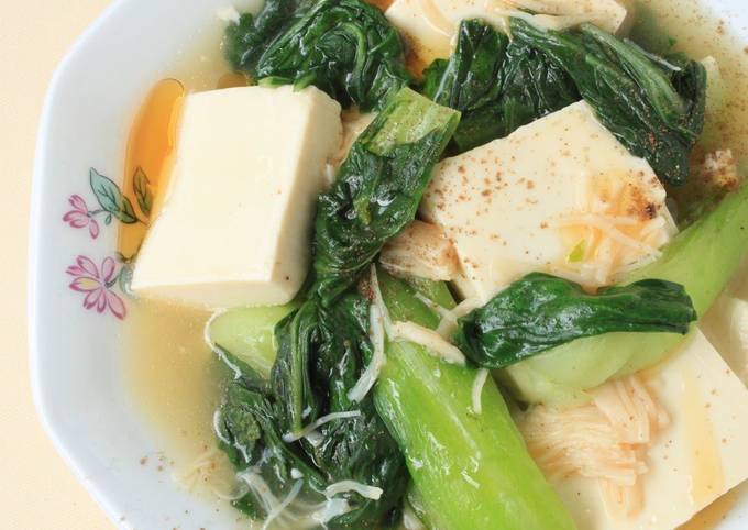 Recipe of Super Quick Homemade Easy Tofu and Bok Choy Stir Fry with Szechuan Pepper