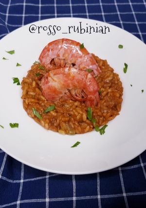 A picture of Prawn Risotto with Bisque.