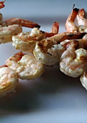 A picture of Crazy Garlicky Grilled Shrimp.