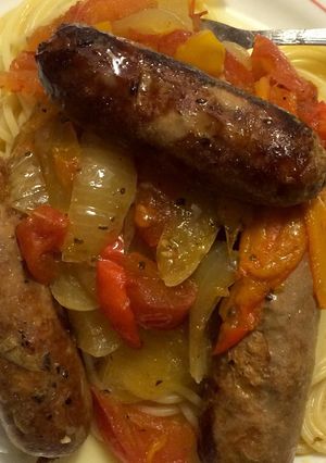 A picture of Crock Pot Sausage n Peppers.